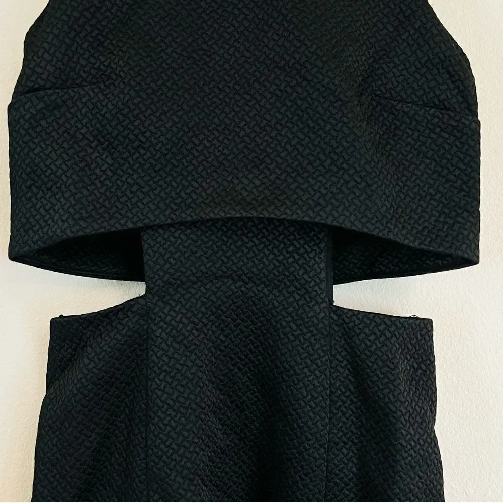 Cynthia rowley Women's Black Mid Cut Out Midi Sleeveless Dress Size 2